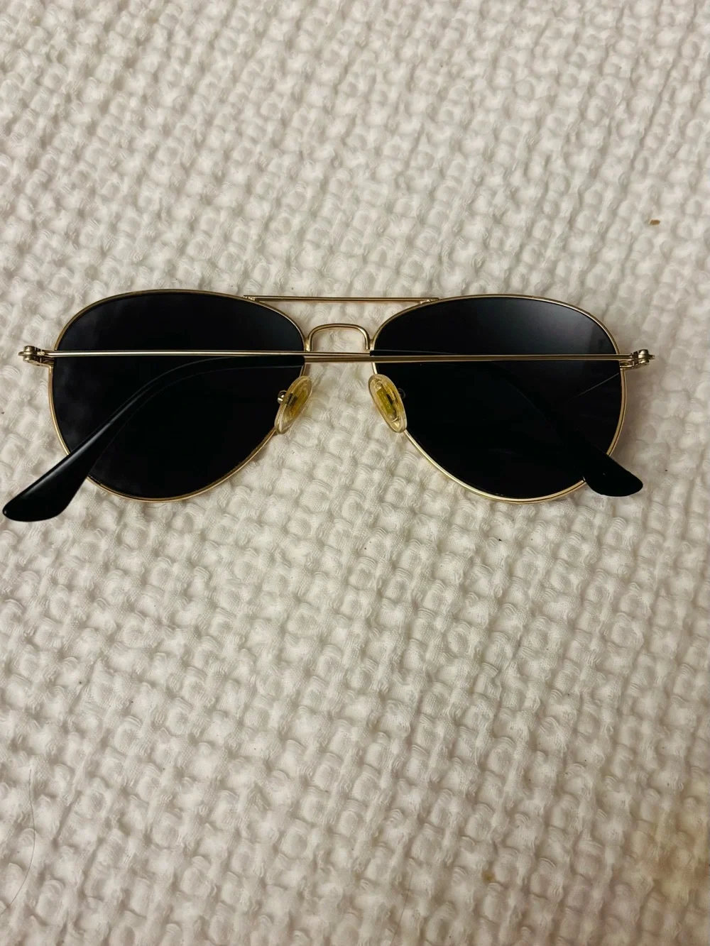 Classic Gold Aviator Sunglasses with Black Lenses